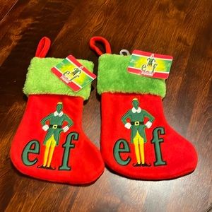 Two NWT elf Christmas stockings